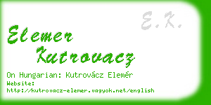 elemer kutrovacz business card