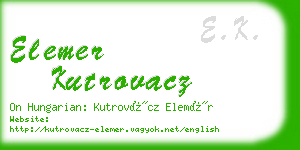 elemer kutrovacz business card